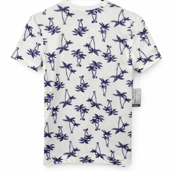 Tommy Bahama T Shirt Boys Large Age (10-12) White Blue Palm Tree All Over Print - Picture 2 of 6